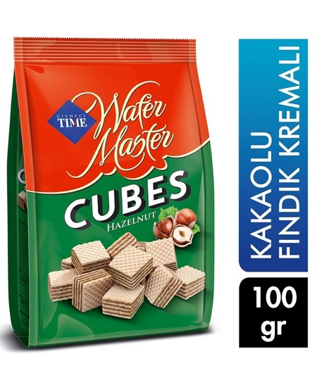 ÇİZMECİ TIME 100 GR WAFER CUBES HAZELNUT * 24