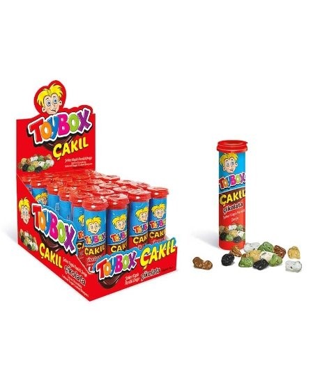 TOYBOX 15 GR SUGAR COATED PEBBLE DRAGEE*24