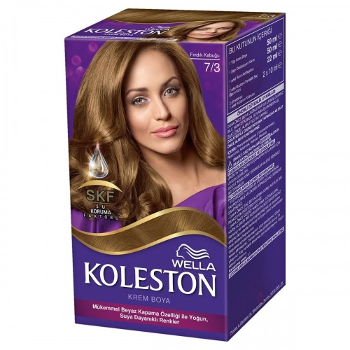 KOLESTON HAIR DYE 7/3 HAZELNUT SHELL * 3