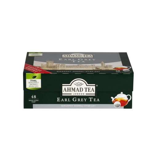 AHMAD TEA TEAPOT TEA BAGS 48 Pcs EARL GREY *12(2137)