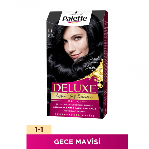 PALETTE DELÜXE 1-1 TEINTURE CHEVEUX BLEU NUIT * 3