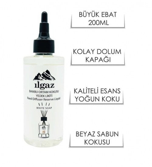ILGAZ YEDEK LİKİT 200 ML BEYAZ SABUN*12