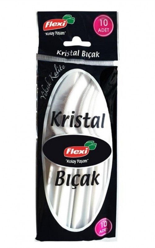 FLEXİ KRİSTAL PLASTİK BIÇAK 10'LU*10