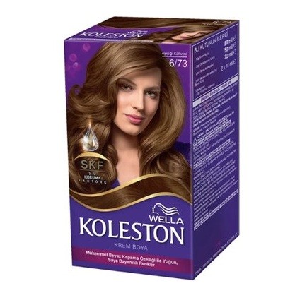 KOLESTON HAIR DYE 6/73 LIGHT BROWN * 3