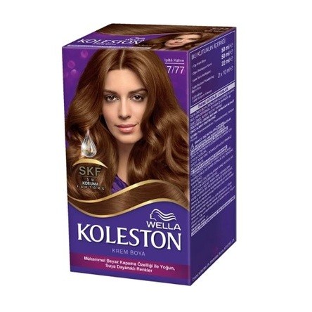 KOLESTON HAIR DYE 7/77 LIGHT BROWN * 3