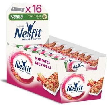 NESTLE NESFİT BAR KIRMIZI MEYVELİ 23,50 GR*16