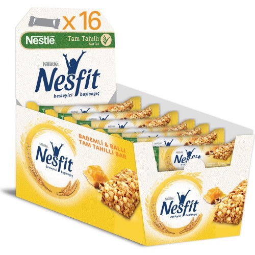 NESTLE NESFİT BAR BALLI BADEM TAM TAHILLI 23,50 GR*16