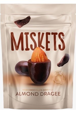 MISKETS 70 GR MILK CHOCOLATE COATED ALMOND DRAGEE*12