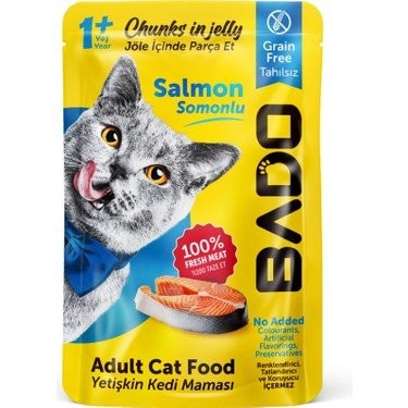 BADO 85 GR YETİŞKİN KEDİ YAŞ MAMA SOMON BALIKLI*24