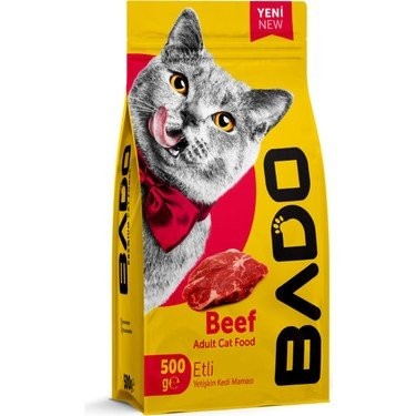 BADO 500 GR YETİŞKİN KEDİ MAMASI ETLİ*12