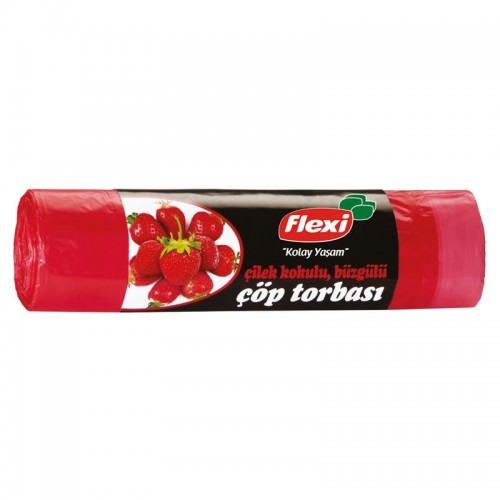 FLEXİ BÜZ.ÇÖP TORBASI 10'LU BÜYÜK BOY ÇİLEK*20