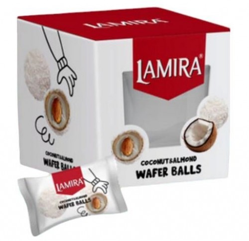 LAMİRA 150 GR HİNDİSTAN CEVİZİ BADEM GOFRET TOPLARI*12