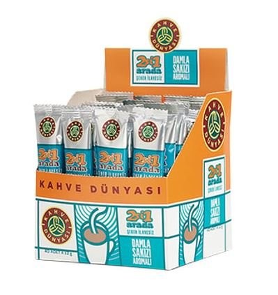 KAHVE DÜNYASI 2/1 ARADA 12 GR DAMLA SAKIZ AROMALI*40