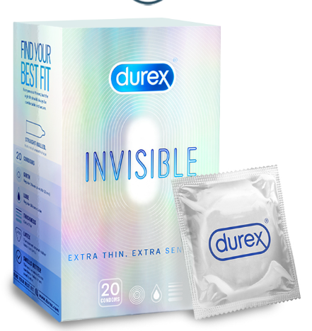 DUREX PRÉSERVATIF 20pcs INVISIBLES XL*6