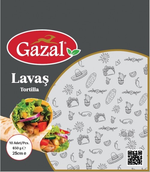 GAZAL TORTILLA 25CM (65GR*10'LU)650GR*12