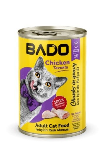 BADO 400 GR YETİŞKİN YAŞ KEDİ MAMASI TAVUK ETLİ*12