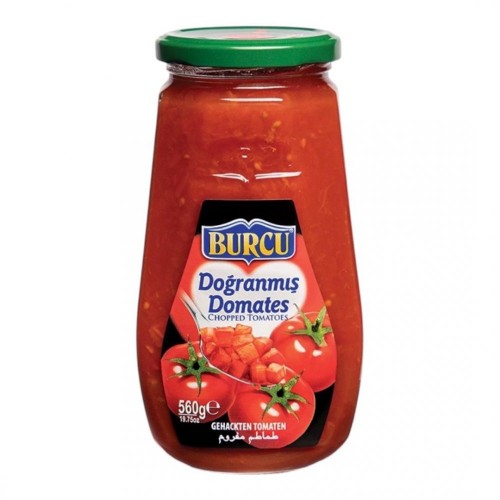 BURCU 560 GR DOĞRANMIŞ DOMATES CAM*12