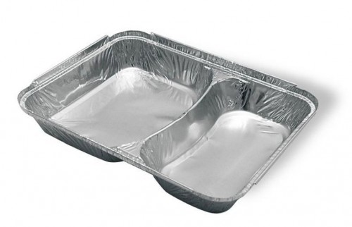 ALUMINUM CONTAINER 2 COMPARTMENTS *1000