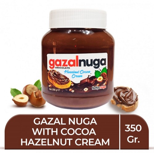 GAZAL NUGA 350 GR WITH COCOA HAZELNUT CREAM GLASS*15