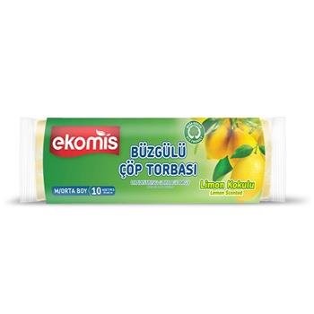 EKOMİS GARBAGE BAG WITH DRAWING MEDIUM SIZE LEMON 10PCS *25