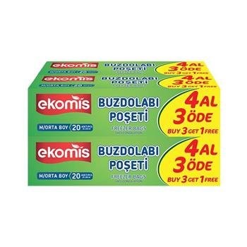 EKOMİS BUZDOLABI POŞETİ 4 AL 3 ÖDE ORTA BOY*12