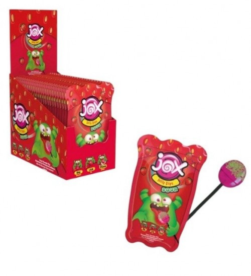 DK.JOX 12 GR EKŞİLİ TOZ ÇİLEK ARM.LOLİPOP ŞEKER*24