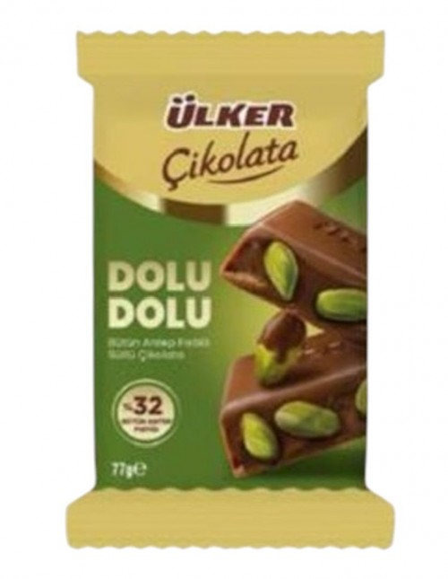 ÜLKER (1451-00)% 32 CHOCOLATE FILLED PISTACHIO 77GR*9
