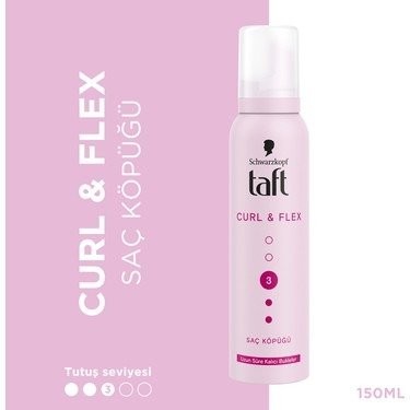 TAFT SAÇ KÖPÜK 150 ML CURL & FLEX*6(PEMBE)