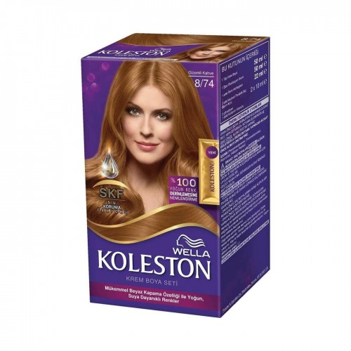 KOLESTON HAIR DYE 8/74 MYSTERIOUS BROWN * 3