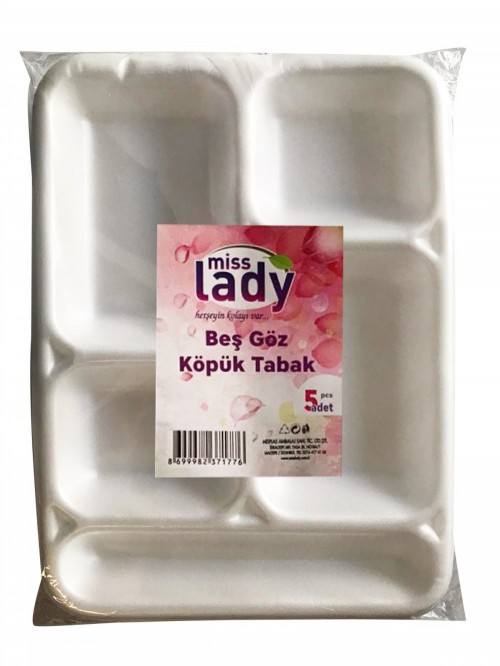 MISS LADY 5-PIECE 5 sections FOAM PLATE *20