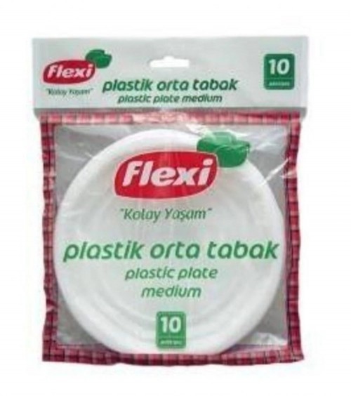 FLEXİ PLASTİK TABAK 10'LU ORTA*150