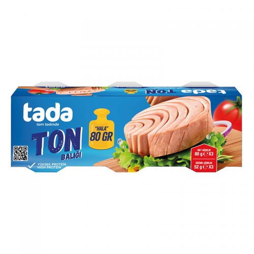 TADA 3*80 GR AYÇİÇEK YAĞLI TON BALIĞI*16
