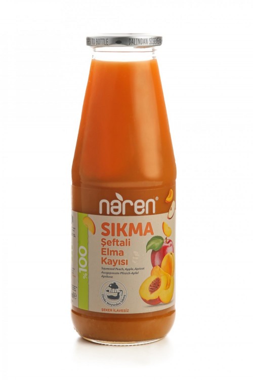 NAREN 720 ML %100 ŞEFTALİ ELMA KAYISI*6