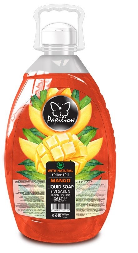 PAPILION LIQUID HAND SOAP 3600 ML MANGO*4