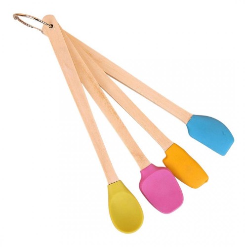 CKM 016 AHŞAP SAPLI MİNİ SPATULA 4'LÜ SET 22cm*50