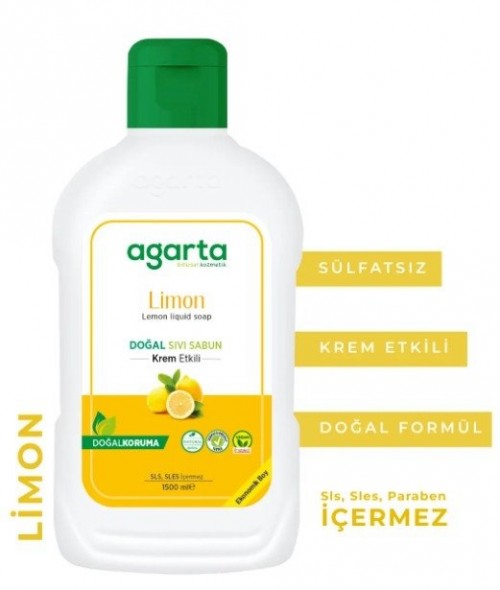 AGARTA 1.500 ML NATURAL LIQUID SOAP LEMON*6