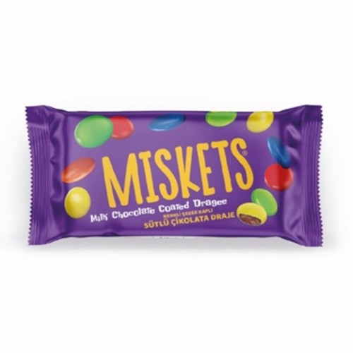 MISKETS 20 GR MILK CHOCOLATE COATED COLORED CANDY*24