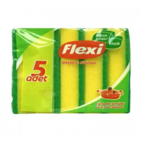 FLEXİ BULAŞIK SÜNGERİ KLASİK 5'Lİ*72