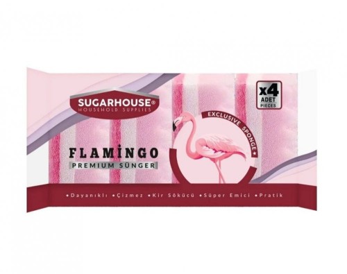 SUGAR HOUSE FLAMİNGO 4 LÜ SÜNGER*24