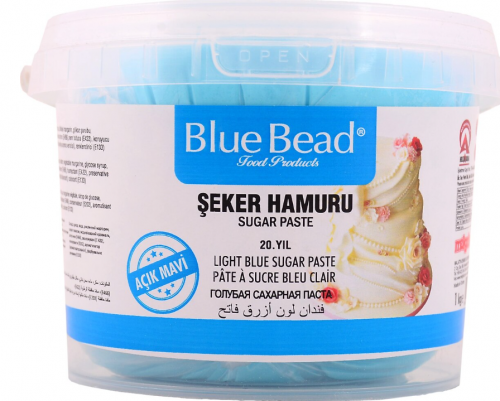 BLUE BEAD 1 KG AÇIK MAVİ ŞEKER HAMURU*12