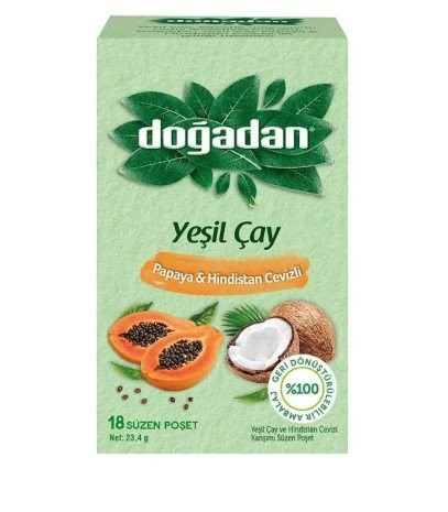 DOĞADAN BİTKİ YEŞİL ÇAY PAPAYA&HİND.CEVİZLİ ÇAY*12