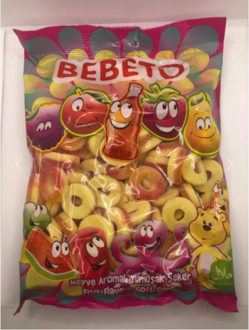 BEBETO 1 KG RING PEACH SOFT CANDY*12