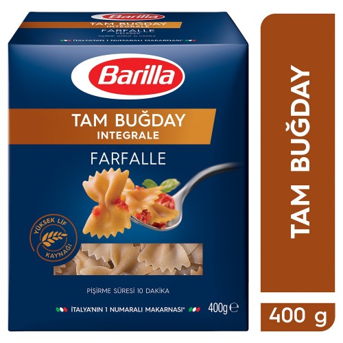 BARILLA WHOLE WHEAT 400 GR BUTTERFLY PASTA *9