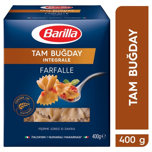 BARİLLA TAM BUĞDAY 400 GR KELEBEK MAKARNA *9