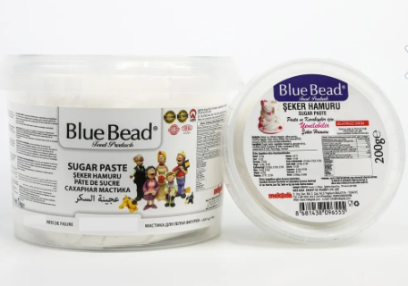 BLUE BEAD 200 GR WHITE SUGAR DOUGH*48