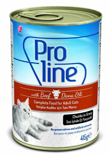 PROLINE CAT 400 GR CANNED STEAK WITH SAUCE *12