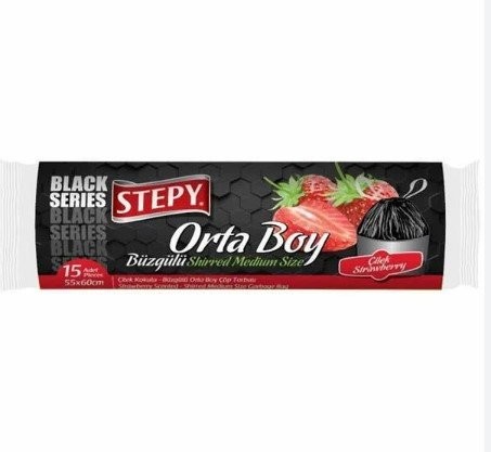 STEPY SAC POUBELLE NOIR LIÉ MOYEN FRAISE*25
