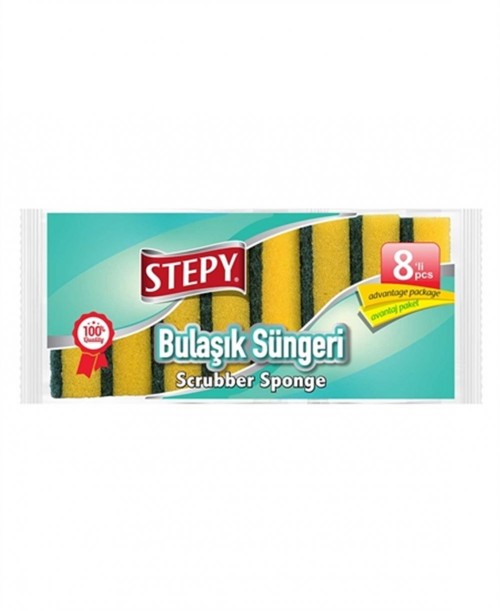 STEPY DISHWASHING SPONGE 8 PCS STRAİGHT*24