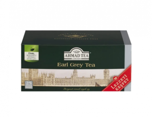 AHMAD TEA GLASS TEA BAGS 25 PACK EARL GREY*12 (2049)