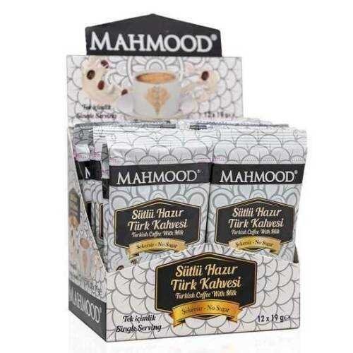 MAHMOOD INSTANT TURKISH COFFEE WITH MILK WITHOUT SUGAR 19GR*12
